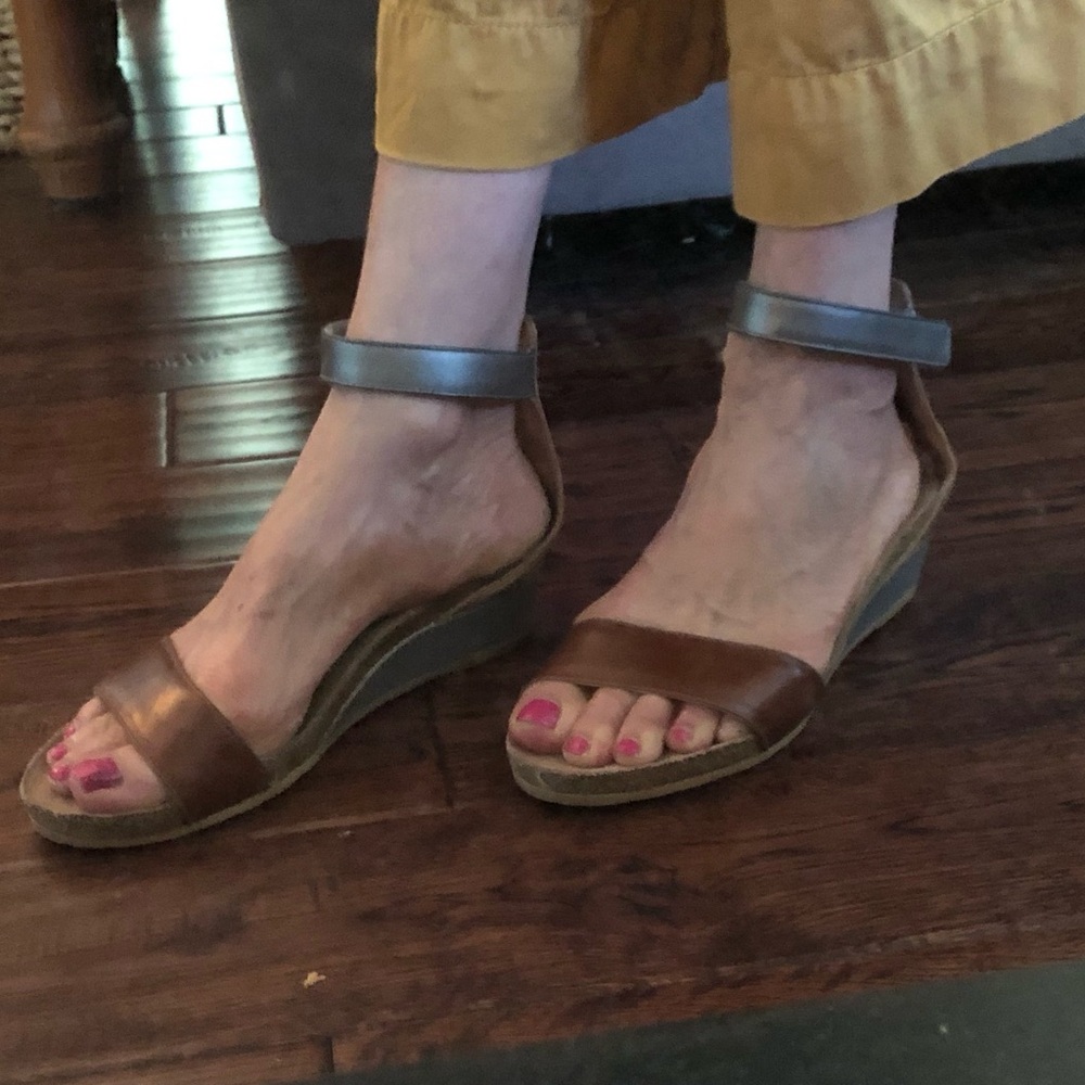 Naot Brown and Gray Wedge